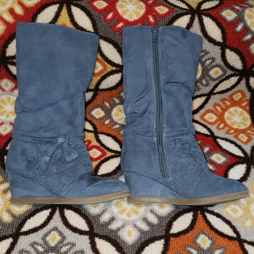 Girls Jessica Simpson wedge suede style boots